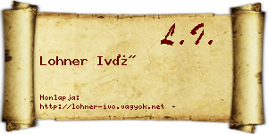 Lohner Ivó névjegykártya